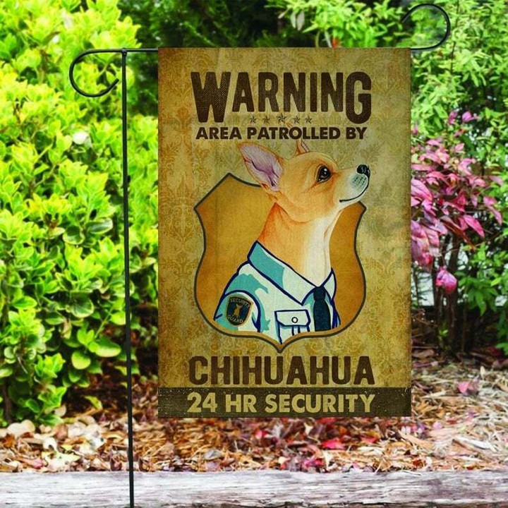 Chihuahua Security Garden Decor Flag | Denier Polyester | Weather Resistant | GF2138