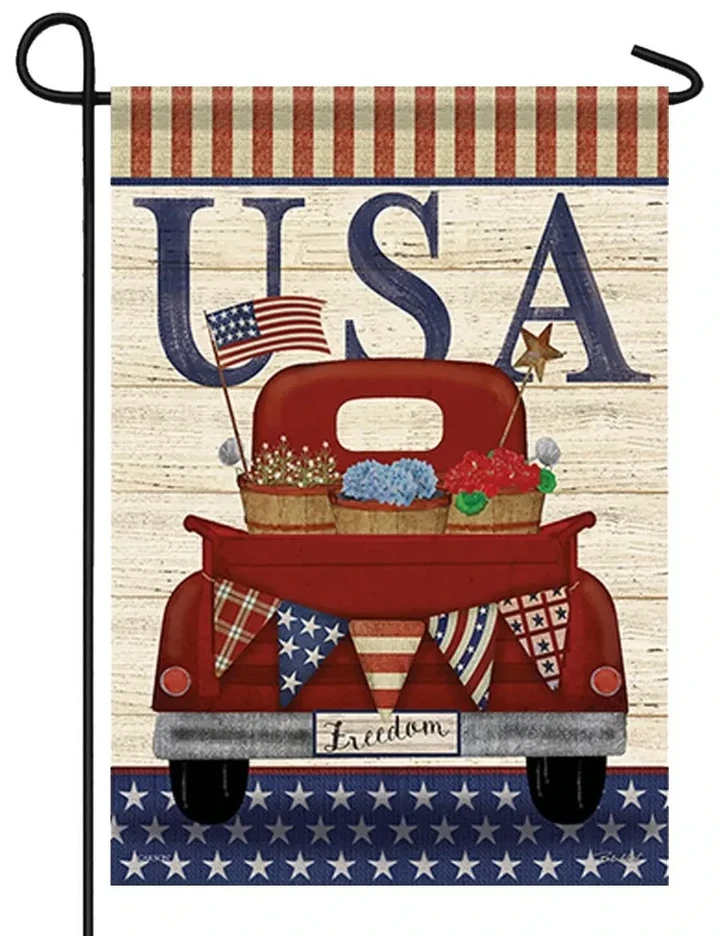 Freedom Truck Garden Decor Flag | Denier Polyester | Weather Resistant | GF2365