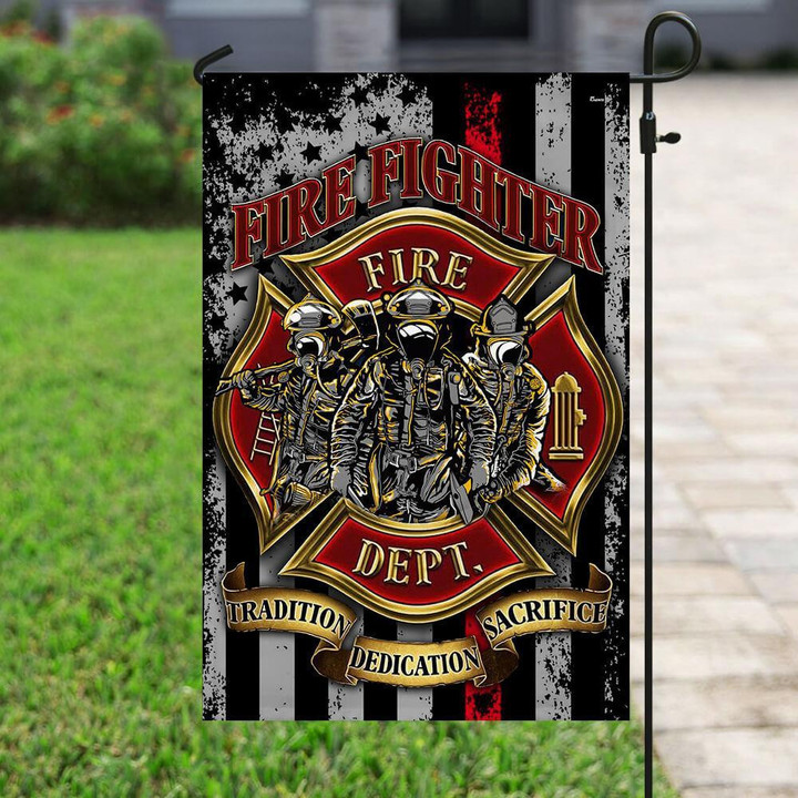 Firefighter Garden Decor Flag | Denier Polyester | Weather Resistant | GF2324