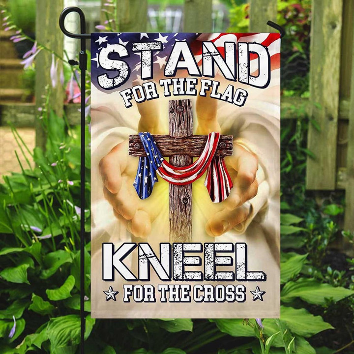 Stand For The Flag Kneel For The Cross Garden Decor Flag | Denier Polyester | Weather Resistant | GF1640
