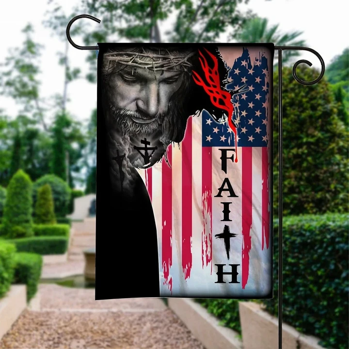 Faith Jesus Christ Garden Decor Flag | Denier Polyester | Weather Resistant | GF1031