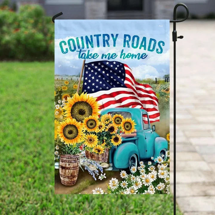 Country Roads Garden Decor Flag | Denier Polyester | Weather Resistant | GF1789