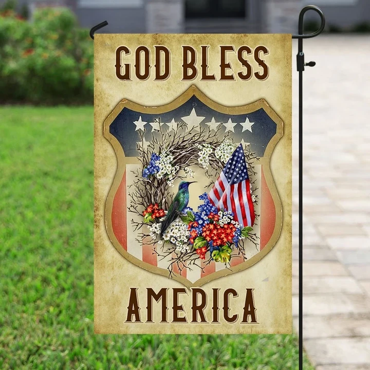 God Bless America Garden Decor Flag | Denier Polyester | Weather Resistant | GF1855