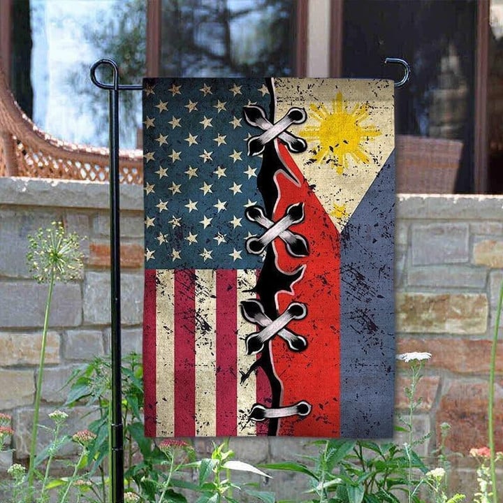 United States Philippines Garden Decor Flag | Denier Polyester | Weather Resistant | GF1242
