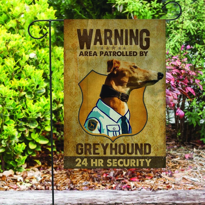 Greyhound Security Garden Decor Flag | Denier Polyester | Weather Resistant | GF2409