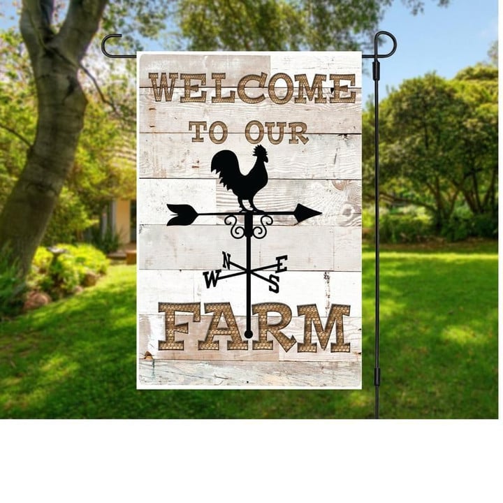 Welcome To The Farm Garden Decor Flag | Denier Polyester | Weather Resistant | GF1593