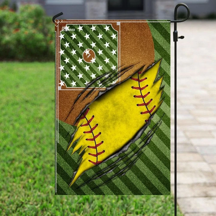Softball Garden Decor Flag | Denier Polyester | Weather Resistant | GF1439