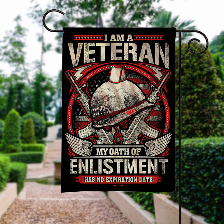 Veteran Oath Of Enlistment Garden Decor Flag | Denier Polyester | Weather Resistant | GF2376