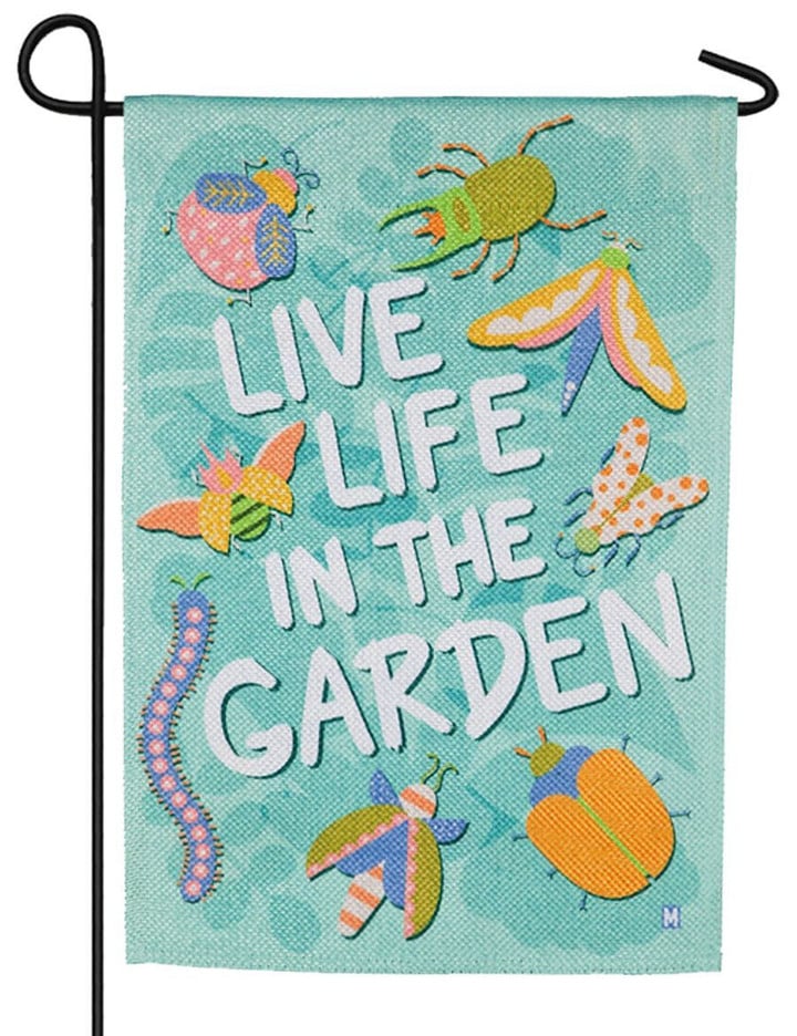 Live Life In The Garden Garden Decor Flag | Denier Polyester | Weather Resistant | GF1349