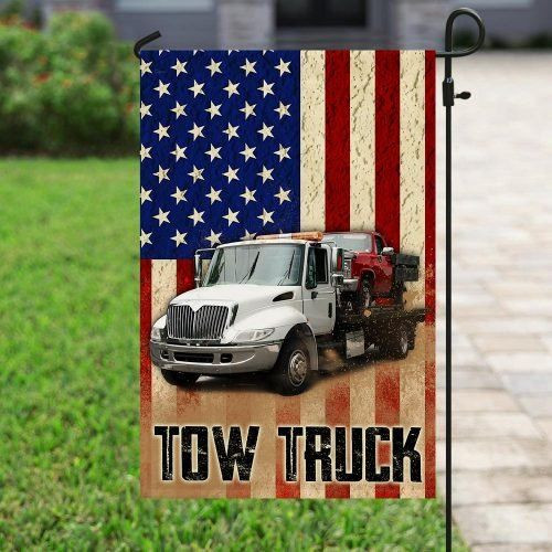 Tow Truck Driver Garden Decor Flag | Denier Polyester | Weather Resistant | GF1514