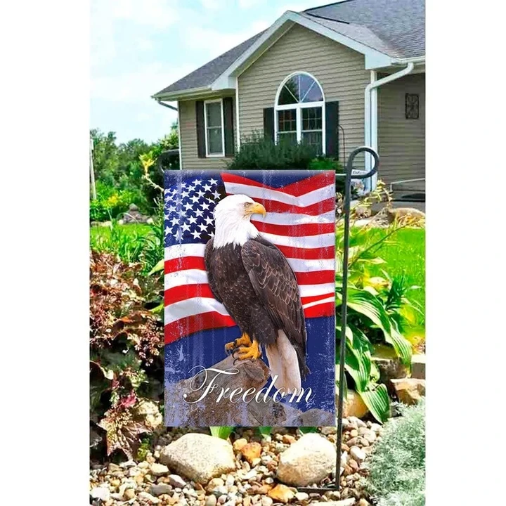 Bald Eagle July 4th Garden Decor Flag | Denier Polyester | Weather Resistant | GF2443