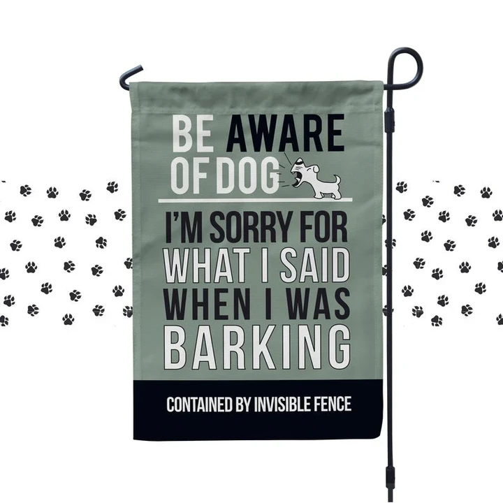 Beware Of Dog Garden Decor Flag | Denier Polyester | Weather Resistant | GF1097