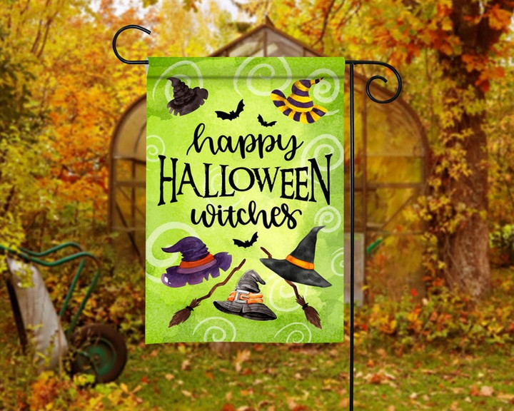 Happy Halloween Witches Garden Decor Flag | Denier Polyester | Weather Resistant | GF1596