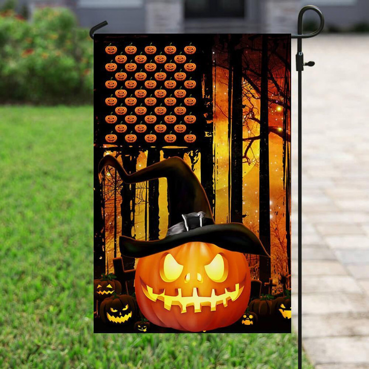 Witch Pumpkin Halloween Garden Decor Flag | Denier Polyester | Weather Resistant | GF2321