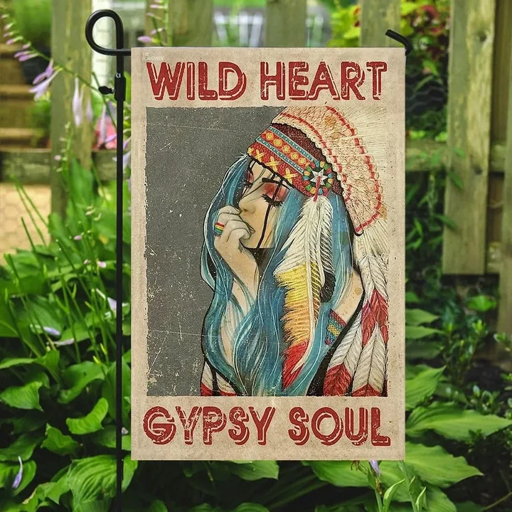Wild Heart Gypsy Soul Garden Decor Flag | Denier Polyester | Weather Resistant | GF1265