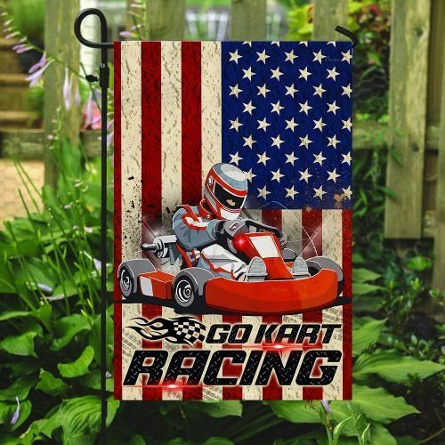 Kart Racing Garden Decor Flag | Denier Polyester | Weather Resistant | GF1582