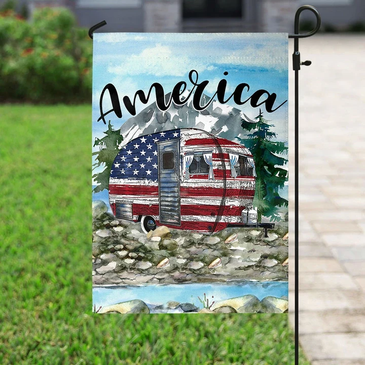 America 4th Of July Camping Garden Decor Flag | Denier Polyester | Weather Resistant | GF1983