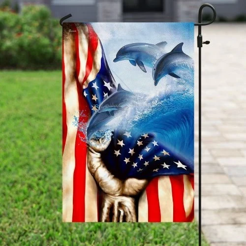 Dolphin Garden Decor Flag | Denier Polyester | Weather Resistant | GF1733