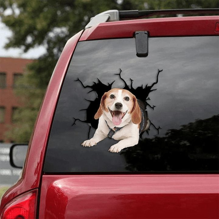 Dog Cracked Car Decal Sticker | Waterproof | Easy Install | PVC Vinyl | CCS2047