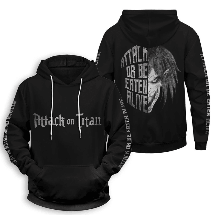 Attack Or Be Eaten Alive Unisex Pullover Hoodie