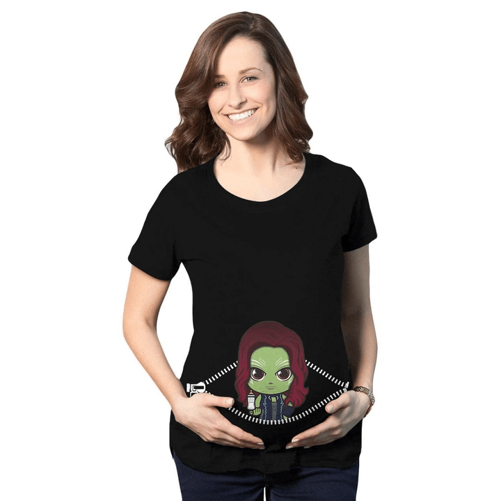 Baby Gamora Peeking Maternity T-Shirt V2