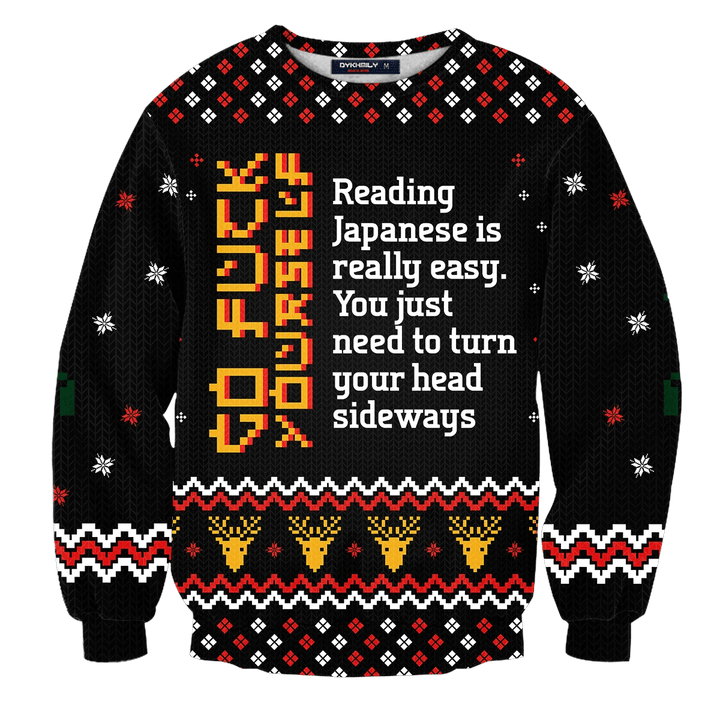 Learn Japanese Christmas Unisex Wool Sweater