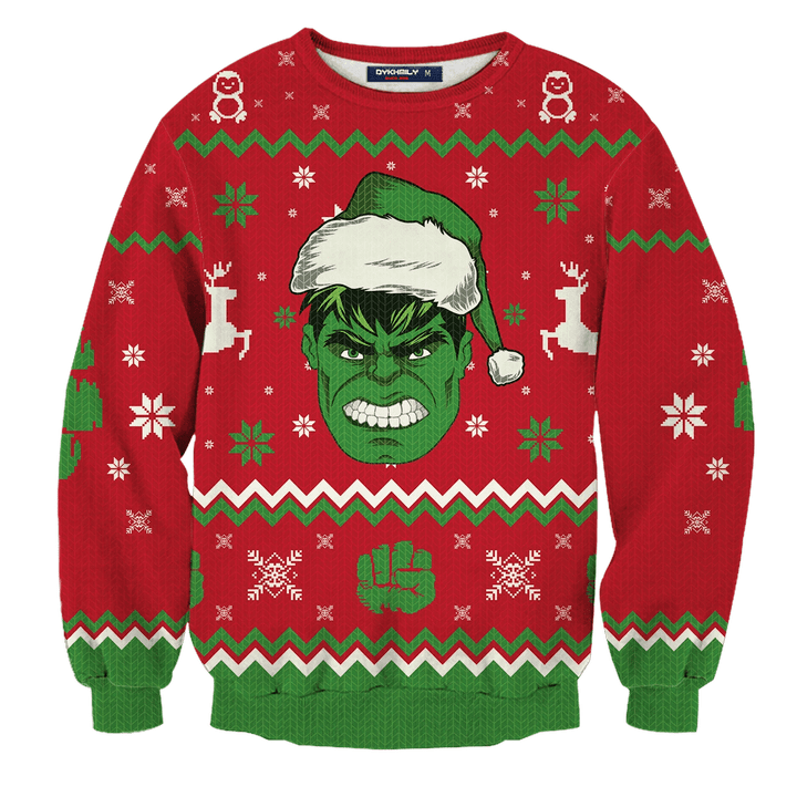 Hulk Smashin' Christmas Unisex Wool Sweater
