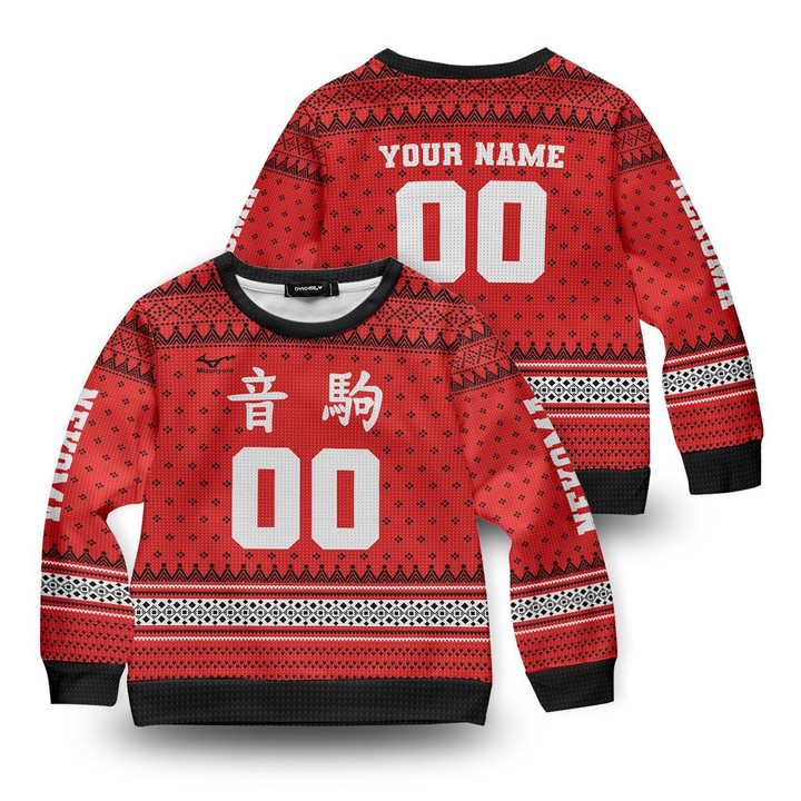 Personalized Team Nekoma Christmas Kids Unisex Wool Sweater
