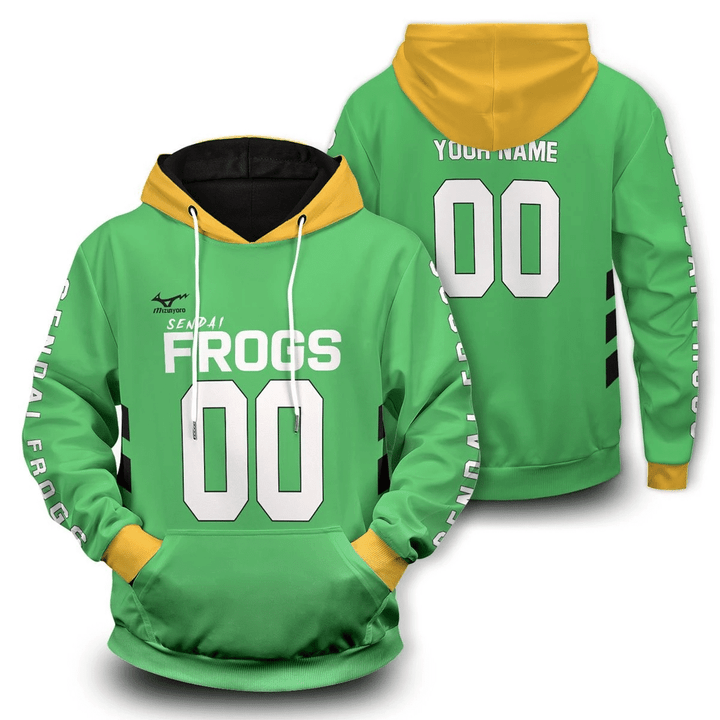 Personalized Sendai Frogs Unisex Pullover Hoodie