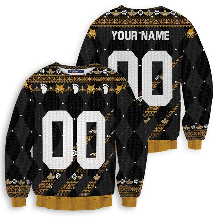Personalized Team MSBY Black Jackals Christmas Unisex Wool Sweater
