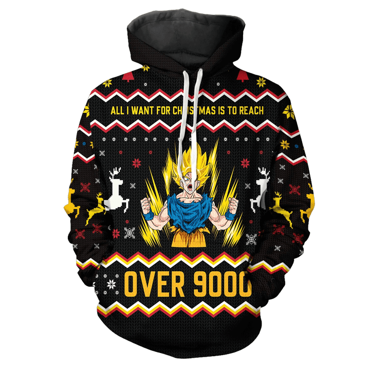 Over 9000 Christmas Unisex Pullover Hoodie