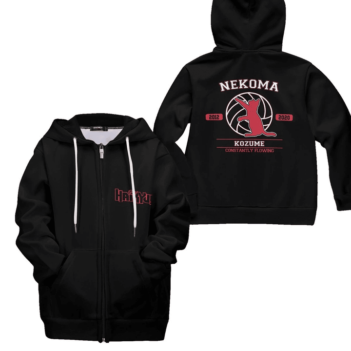 Personalized Nekoma Constantly Flowing Kids Unisex Zipped Hoodie