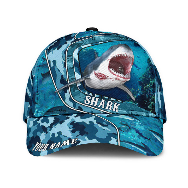  Custom Name Shark Love Printed Classic Cap