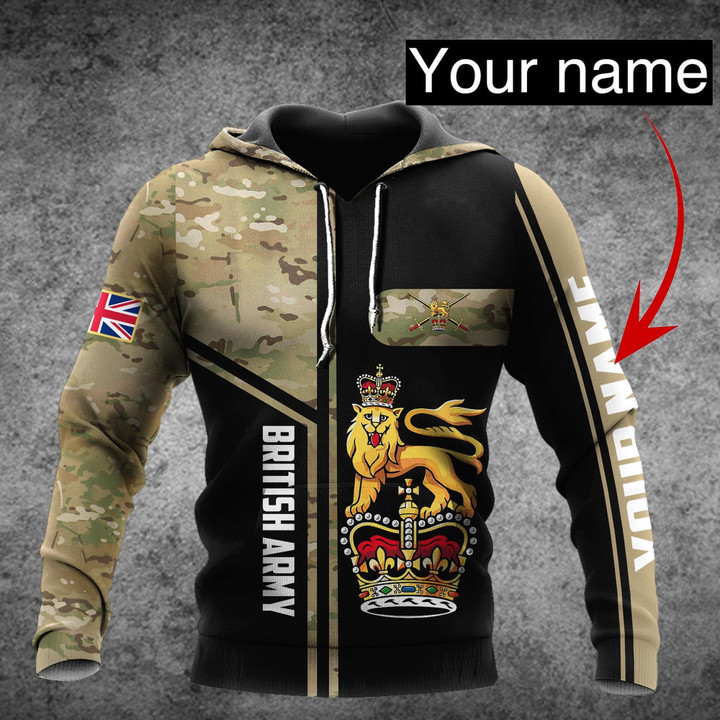  Custom name British Army Camo D Design print shirts
