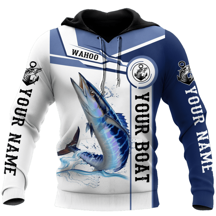  Custom name Wahoo fishing Catch and Release D Design print shirts