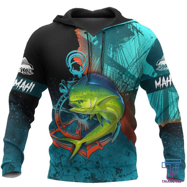 Mahi mahi Fishing on the helm 3D all over printing shirts for men and women TR2404204 - Amaze Style™-Apparel