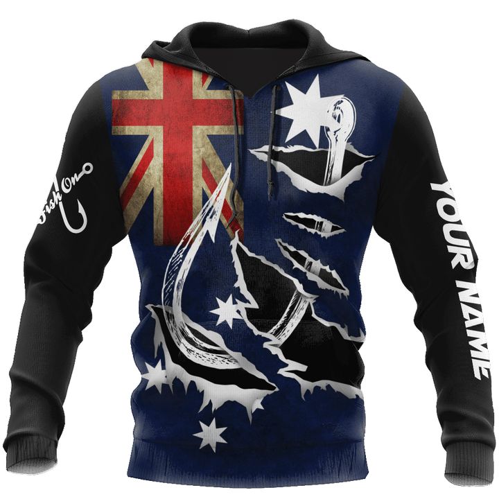  Custom name Hooked on fishing Australia design d print shirts