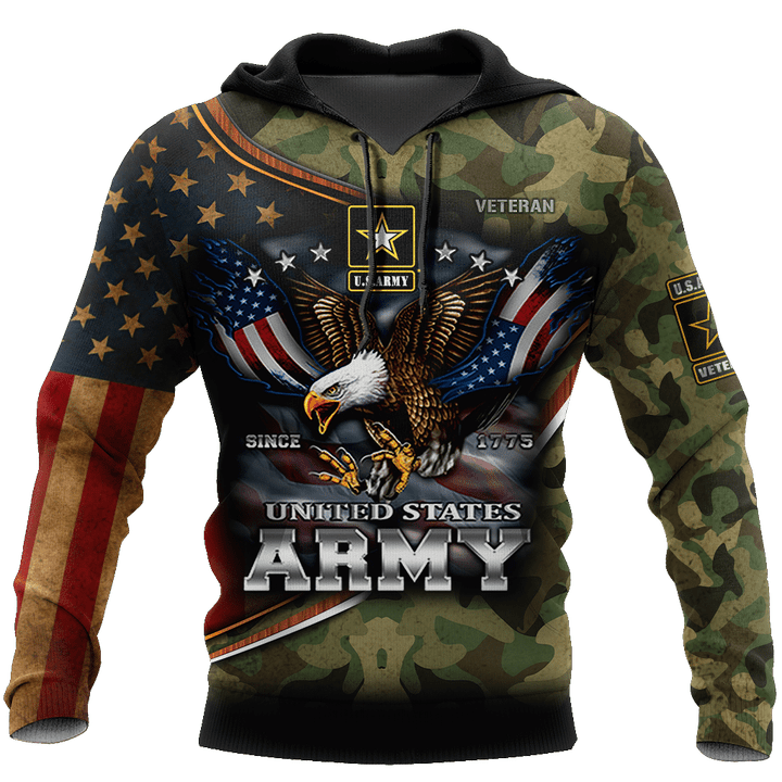  US Army Hoodie Since Eagle With American Flag Wings Proud Military