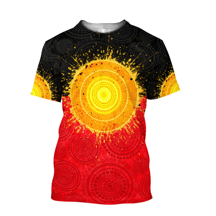  Aboriginal Flag Indigenous Sun Painting Art summer shirts