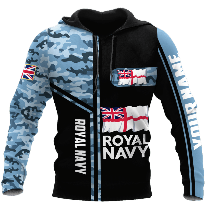  Custom name British Navy Camo D Design print shirts
