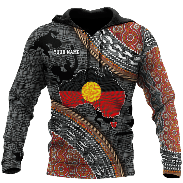  Custom name Aboriginal dots Zip pattern printed shirts