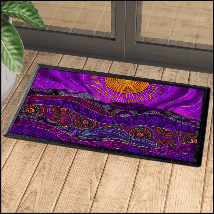  Aboriginal Decors Australian Gifts the purple sun Door Mat MH