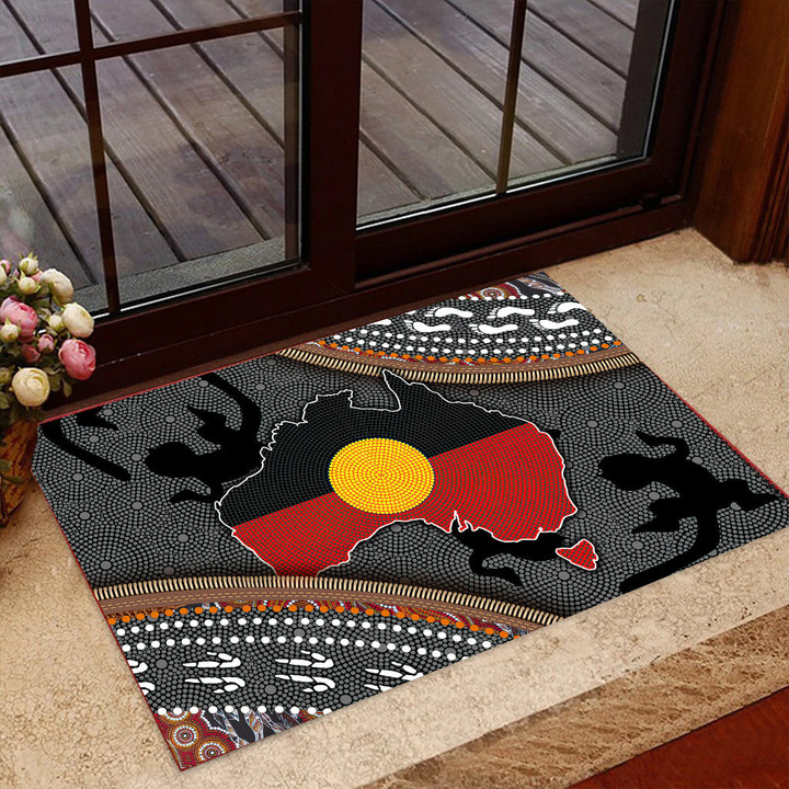  Aboriginal dots Zip pattern Door Mat