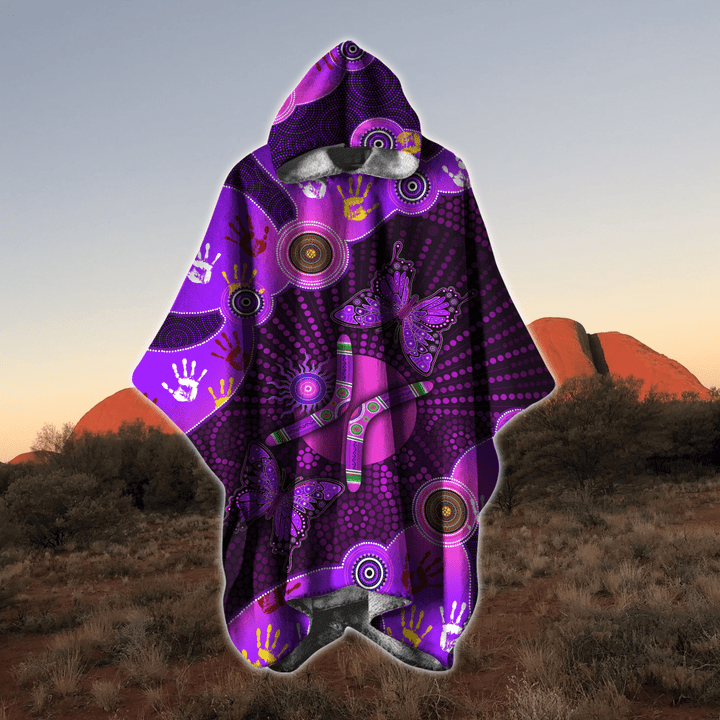  Aboriginal Naidoc Week Purple Butterflies Poncho
