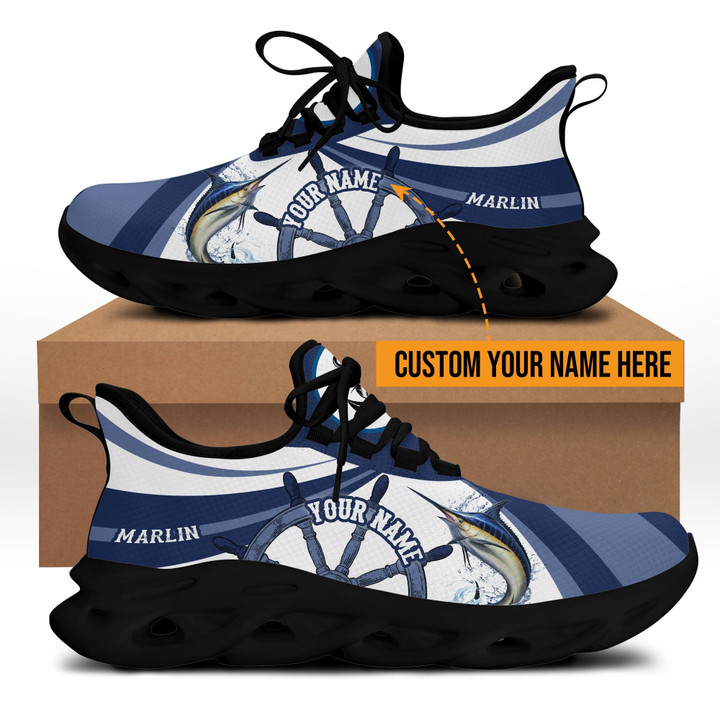 Marlin fishing boat team Catch and Release Custom name  Clunky Sneaker Shoes