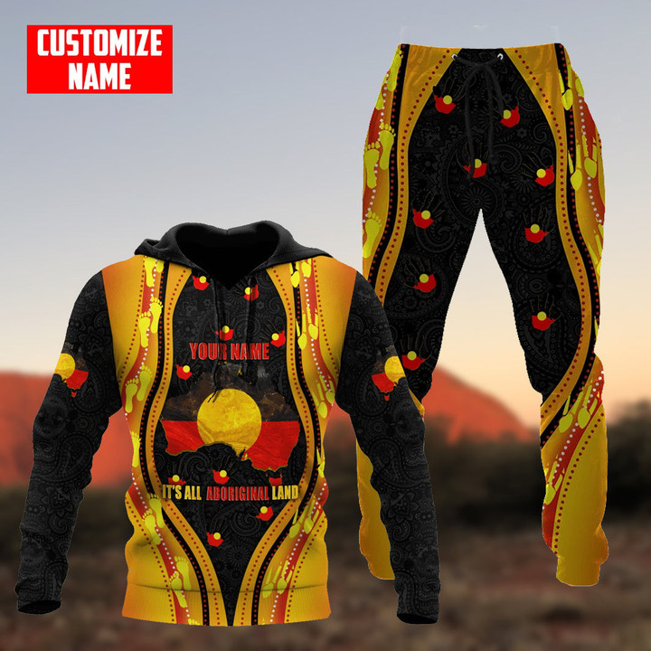  Custom name Proud to be Aboriginal Golden style Combo Hoodie And Sweatpant