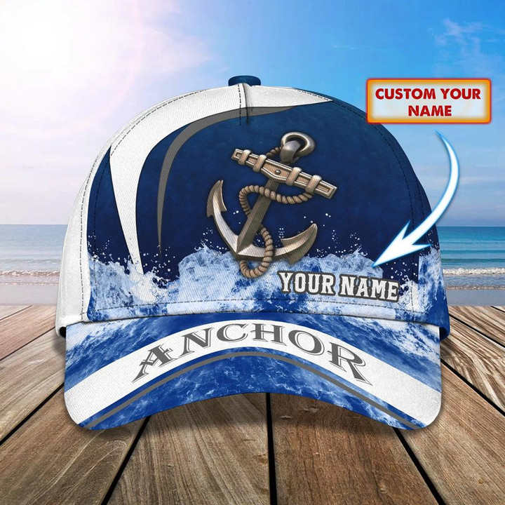 Anchor Drops Sea Custom name Classic Cap 