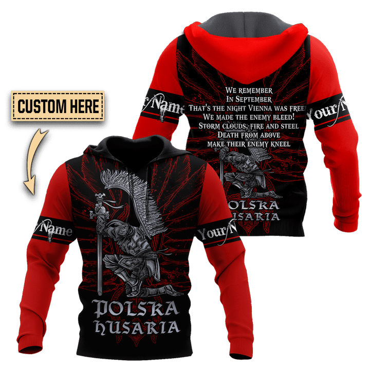 Premium Hussars Red Polska Husaria Custom name Printed Shirts 