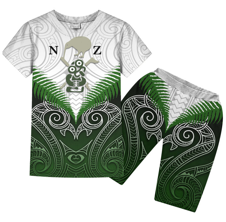  Maori Manaia Hoodie Green Rugby Combo T-Shirt BoardShorts