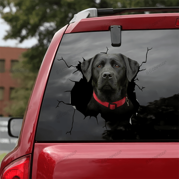  Labrador Cracked Car Decal Sticker